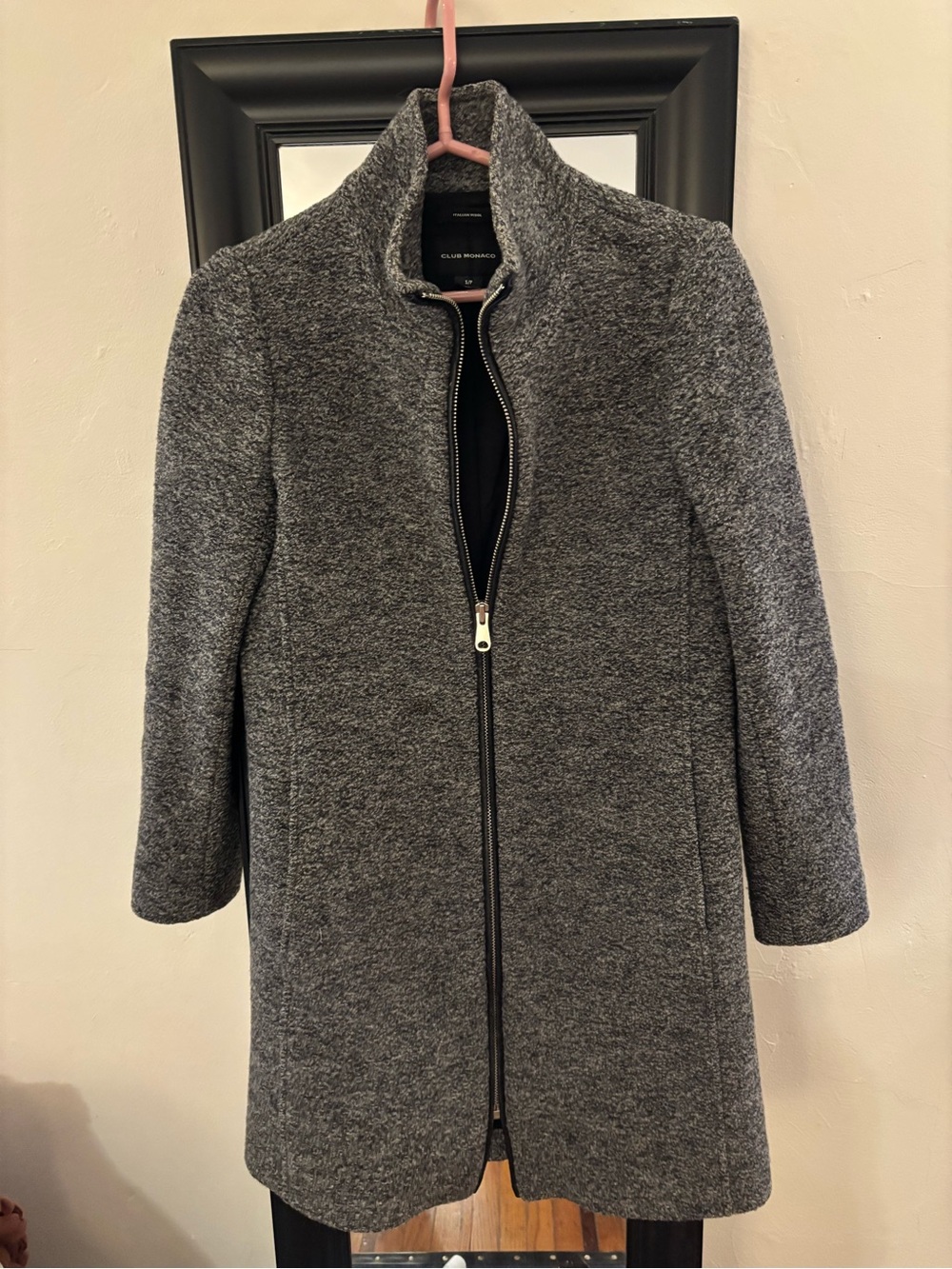 Club Monaco Gray Zip-Front Pea Coat